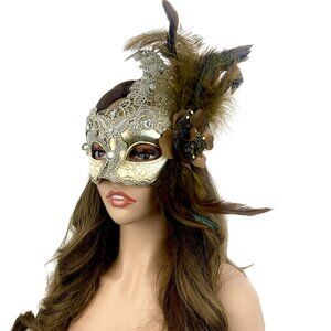 Women Costume Venetian mask Feather Masquerade Party Masks